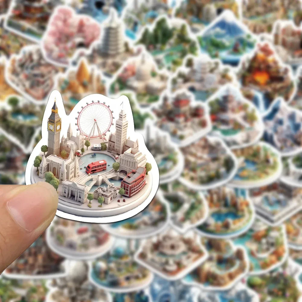 

10/30/50pcs Aesthetics Game World Building Stickers 3D Cartoon Sticker Laptop Scrapbooking Luggage Bike Funny Creative Sticker