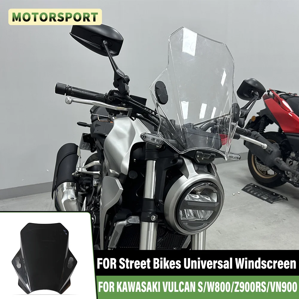 

Universal Motorcycle Windshield Screen Wind Deflector Round Headlight Windsreen Cover FOR KAWASAKI VULCAN S W800 Z900RS VN900