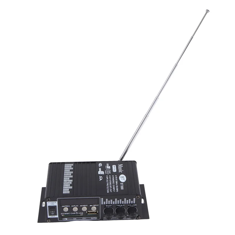 

High Quality-BT-888 5.0 Bluetooth Amplifier Mini Bluetooth Multifunction Amplifier With US Plug 1 Set