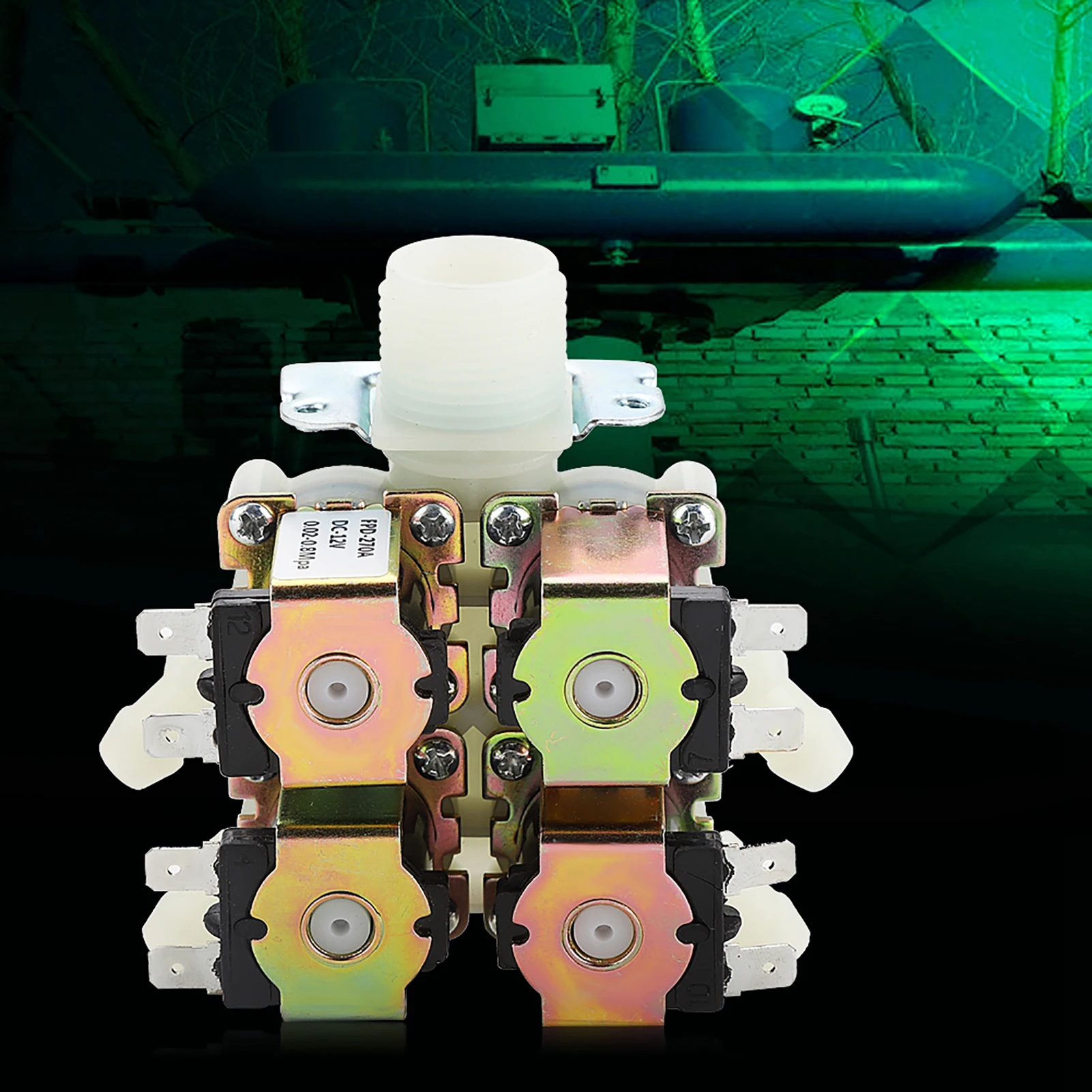 DC 12V DN20 G3/4" 1 入力 4 出力プラスチック電磁弁常閉排水弁