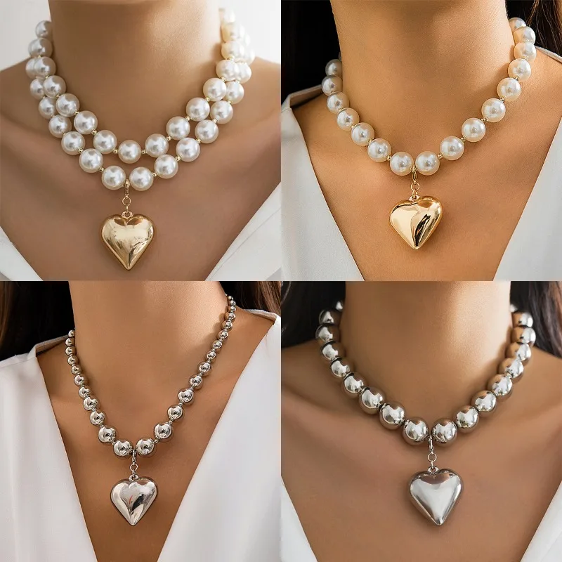 Vintage Big Pearl Collar Choker 2023 New In Trend Jewelry Fashion Woman\'s Choker Necklace on the Neck Wedding Gift