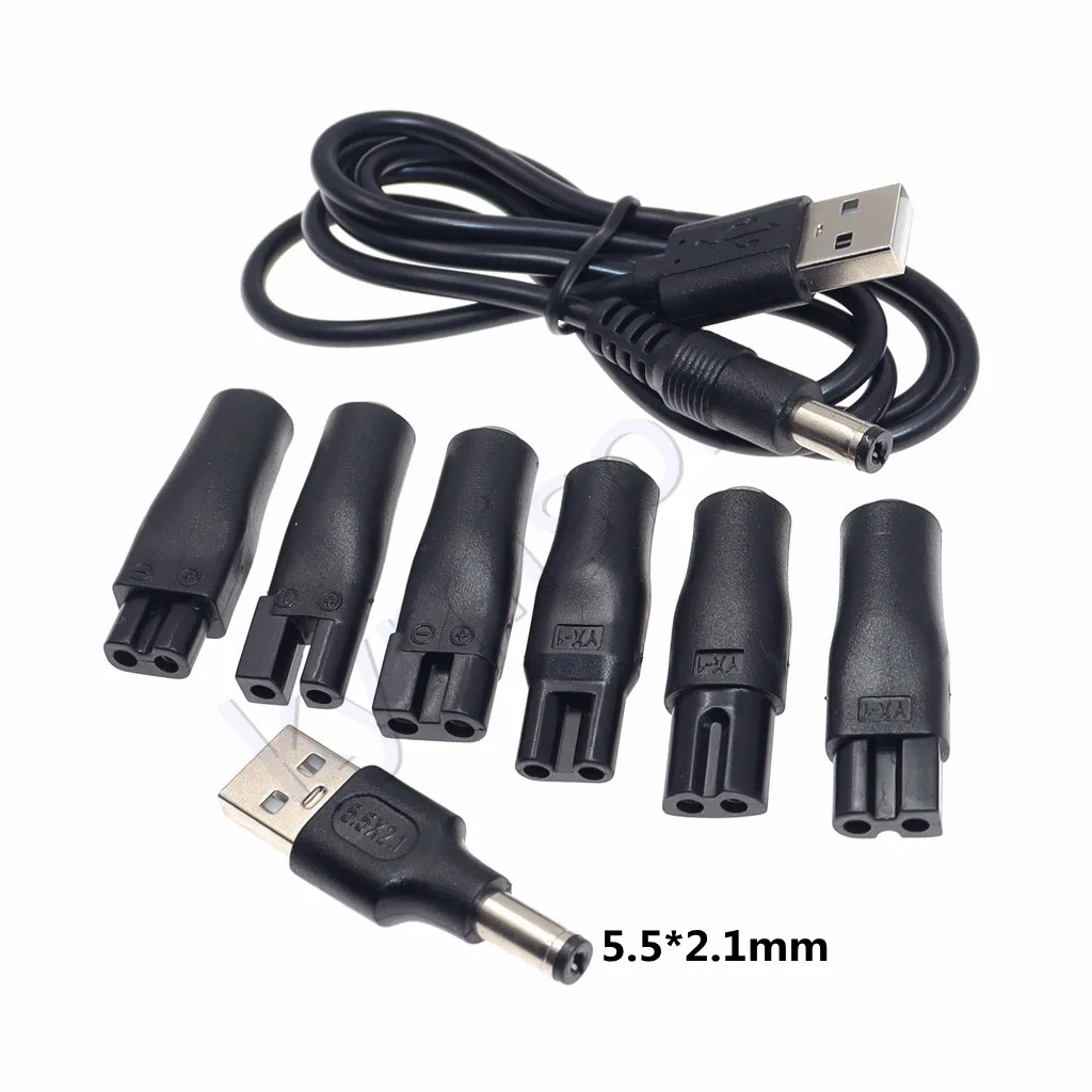 8 PCS Netzkabel 5V Ersatz Ladegerät USB Adapter Geeignet für Alle Arten von Elektrische Haar Clippers