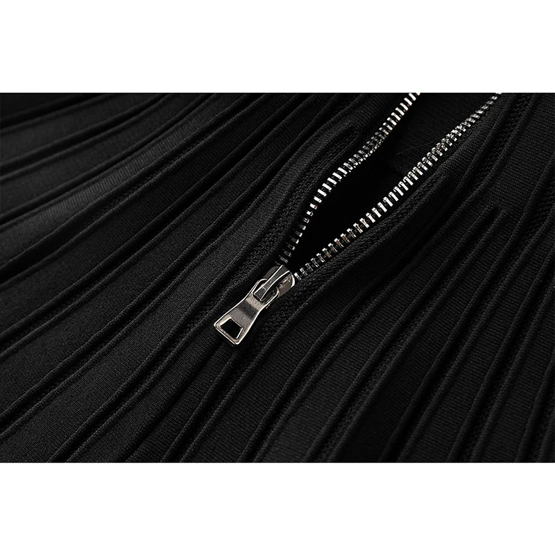 Saia กระโปรงถักทรงเอสำหรับผู้หญิงกระโปรงถักทรงเอสำหรับผู้หญิงสไตล์เข้าได้กับทุกชุดความยาวขนาดเล็กของผู้หญิงเก๋ไก๋สีดำและสีขาว