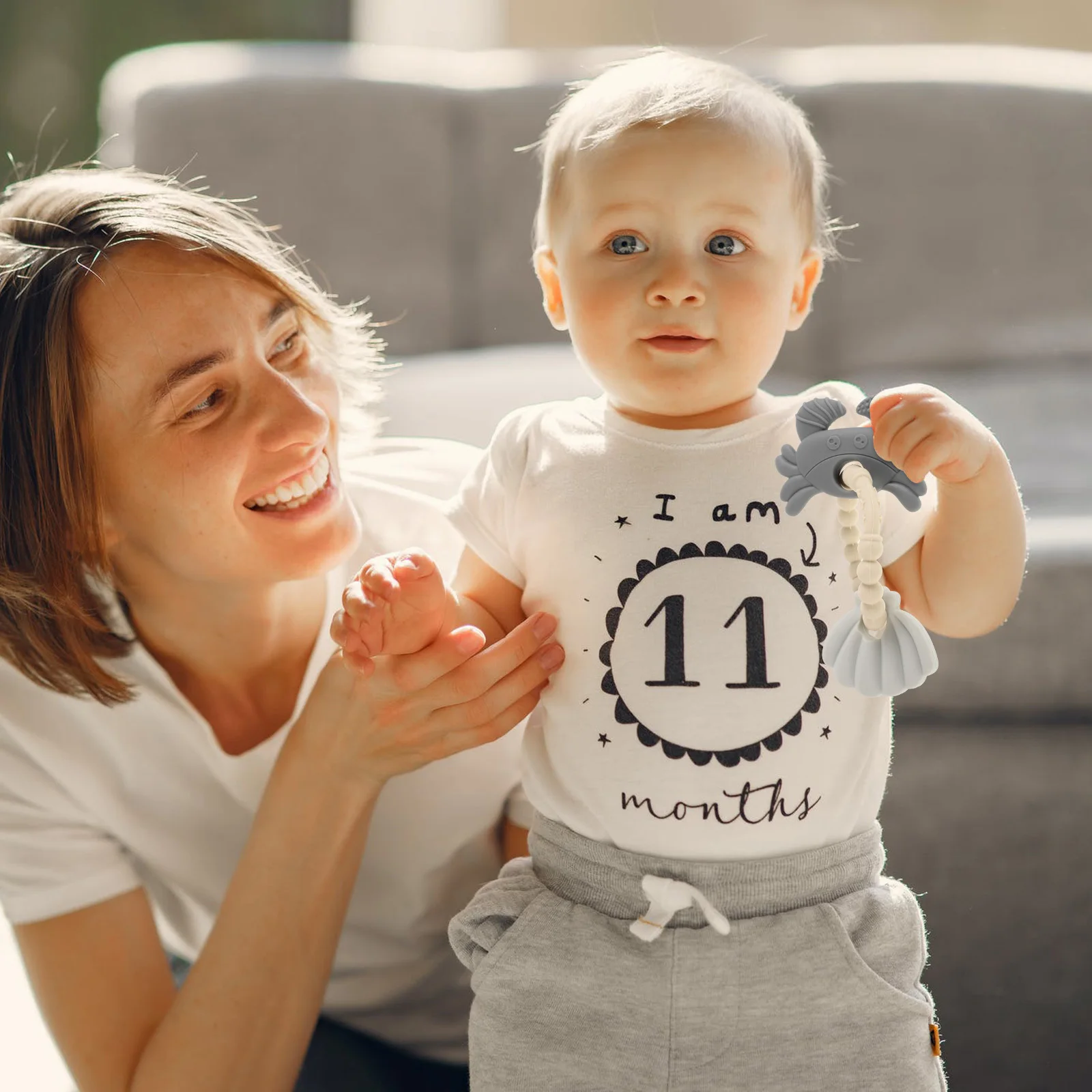 حلقة تسنين للأطفال من السيليكون على شكل سرطان البحر ناعمة لتخفيف المضغ لحديثي الولادة، عضاضة تنموية آمنة للإمساك #6