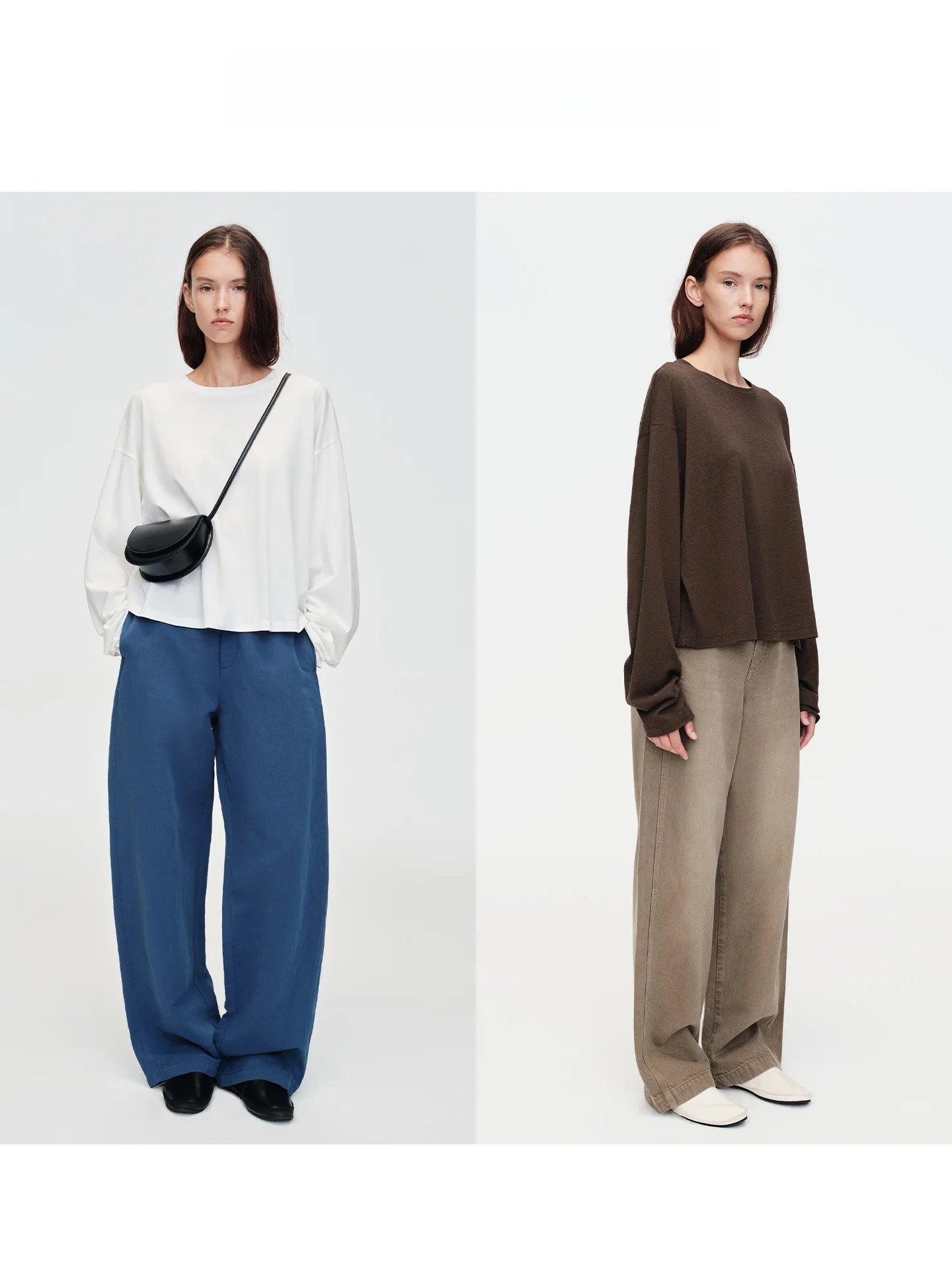 

Jaja Linen Long Sve ort T-irt Air Velvet Feel Casual Loose Fit Women's Top Breathable Absorbent Crossbody Print