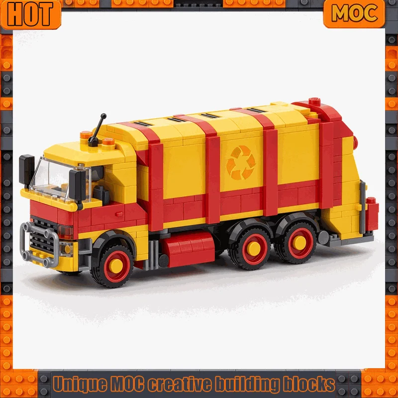 405PCS Refuse Collection Garbage Truck Model Building Blocks City Vehicle DIY Assembly Kit Street Scene Display Gift For Child
