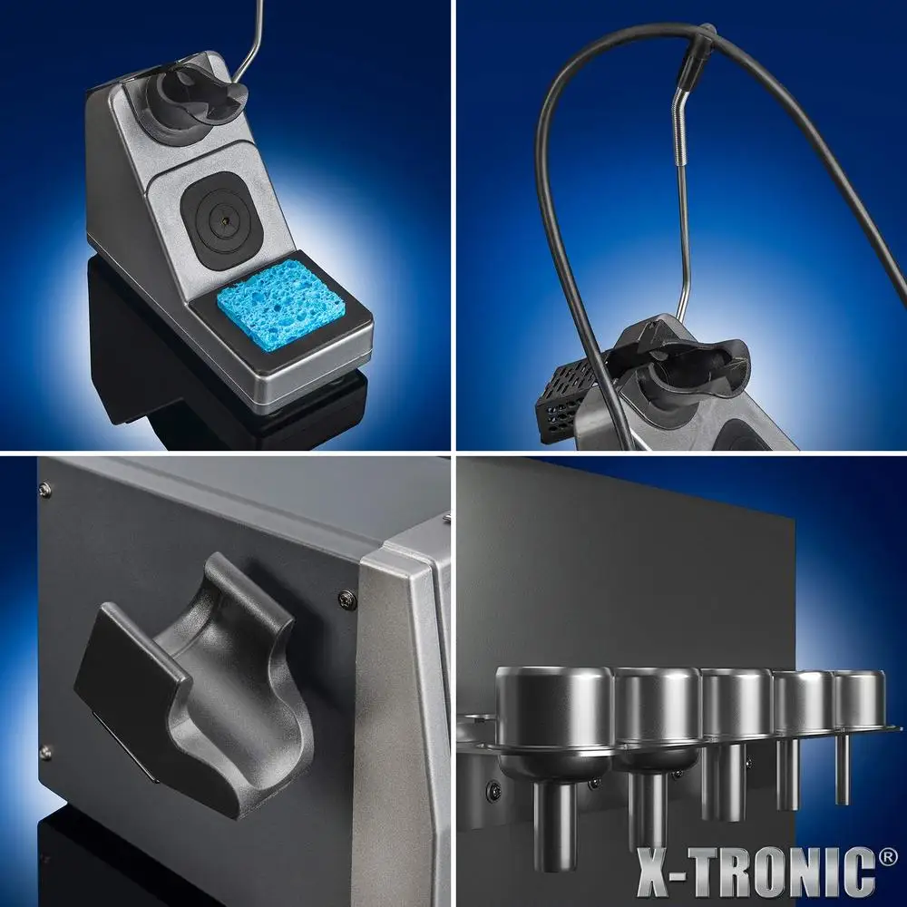 700W Hot Air Rework Soldering Station Adjustable Temp LED Display ESD Safe Solder Sucker Tweezers Solder Tube Nozzles & Tips