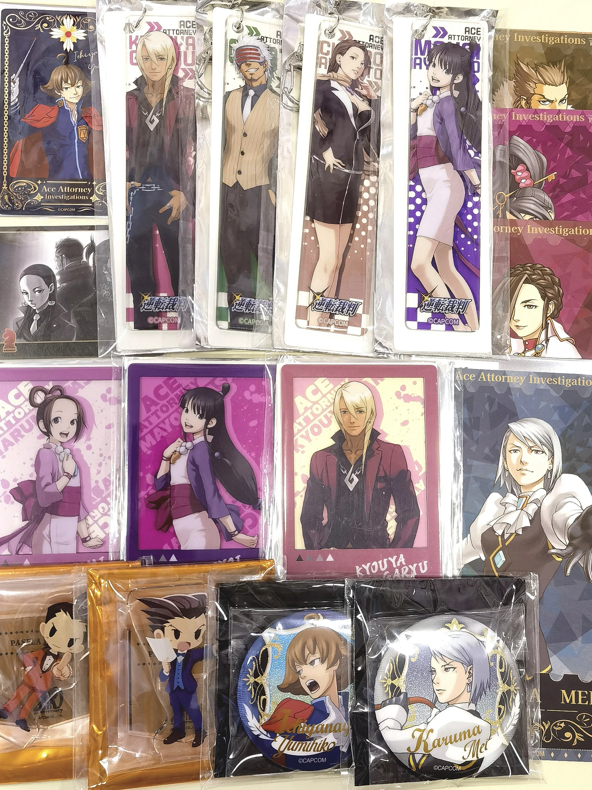 Ace Attorney Anime Phoenix Wright Mia Mei Yumihiko Cosplay figura acrílica de dibujos animados soporte postal colgante insignia ventilador regalo de Navidad