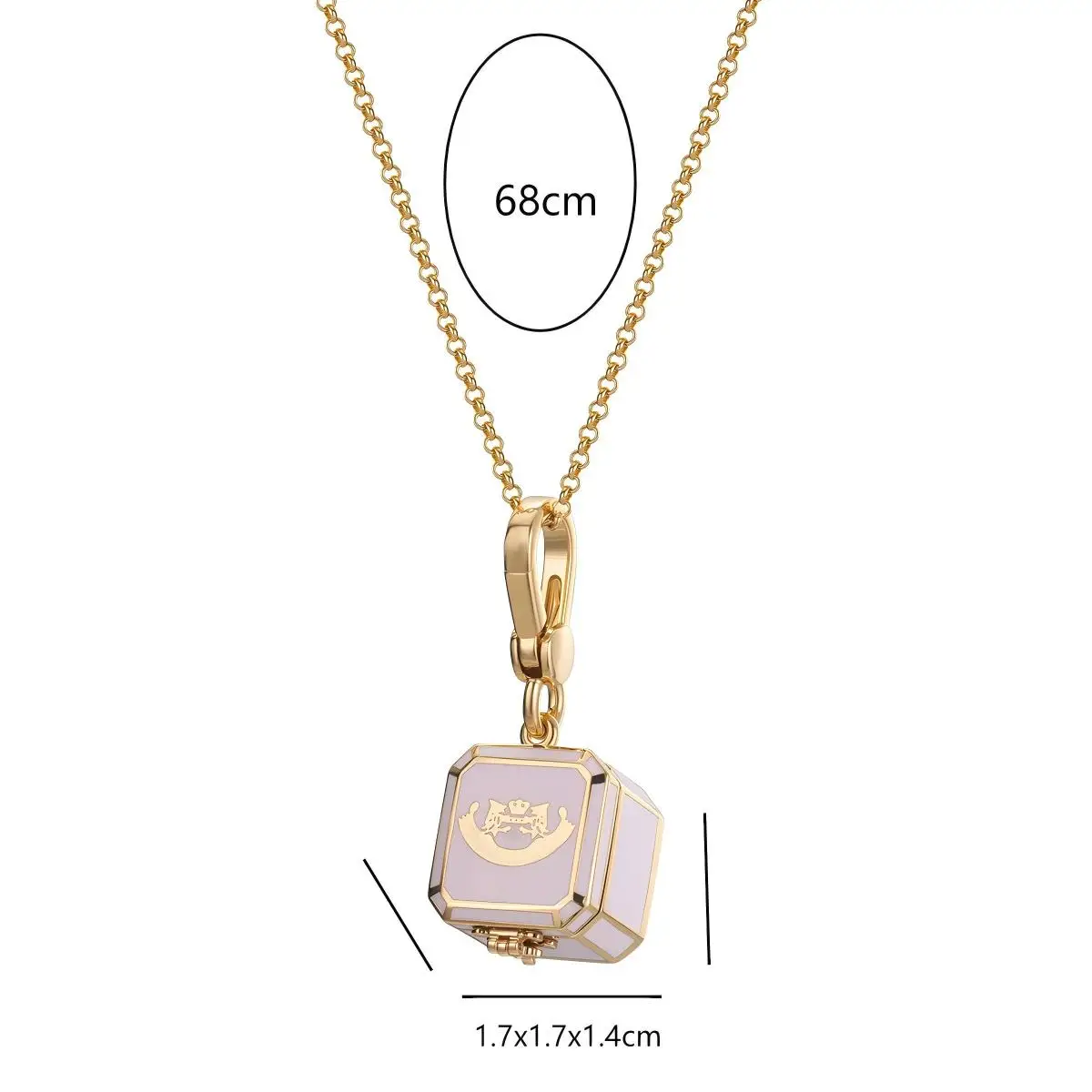 Fashion Luxury Faux Zircon Heart Enamel Openable Jewelry Box Pendant Necklace  for Women Sweet Elegant Party Jewelry Bag Pendant