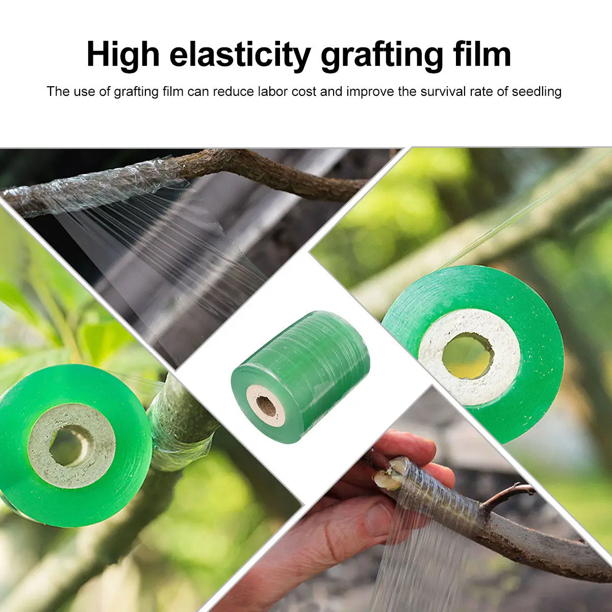 4 Rolls 3Cm Grafting Tape for Plants Self Adhesive PVC Stretchable Waterproof Flexible Farm Garden Tool for Citrus Walnuts