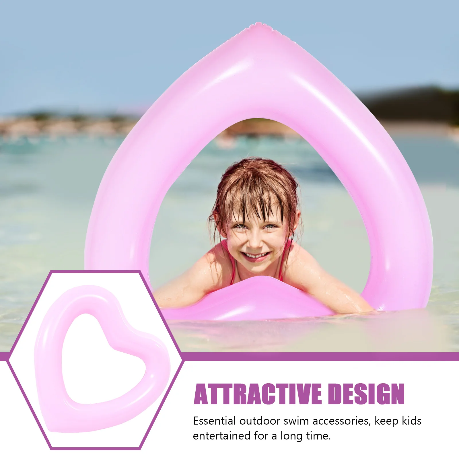 

Love Swimming Ring Inflatable Floats Circle Heart Pool Rings for The Heart-shaped Pvc Props Blow up