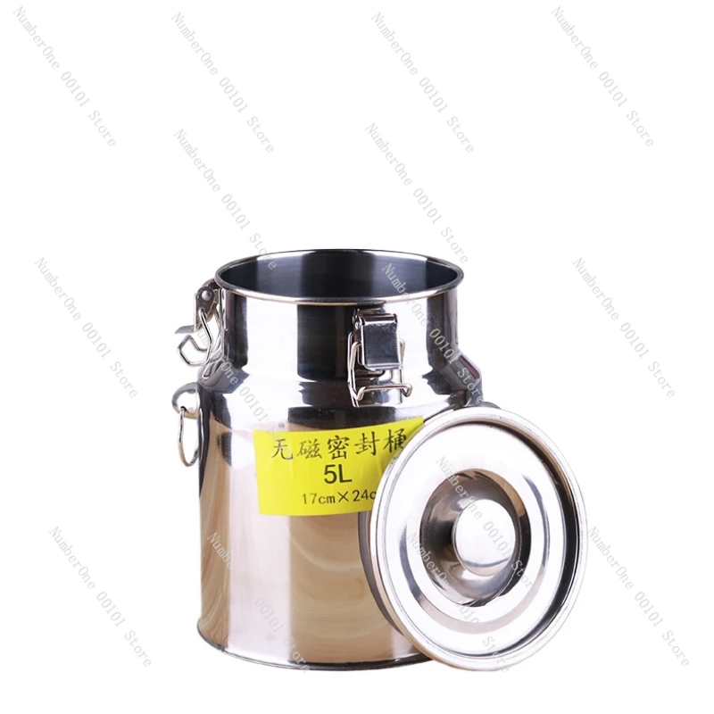 304 stainless steel sealed bucket milk brewing bucket thickened multi-purpose bottled water rice oil storage bucket tank