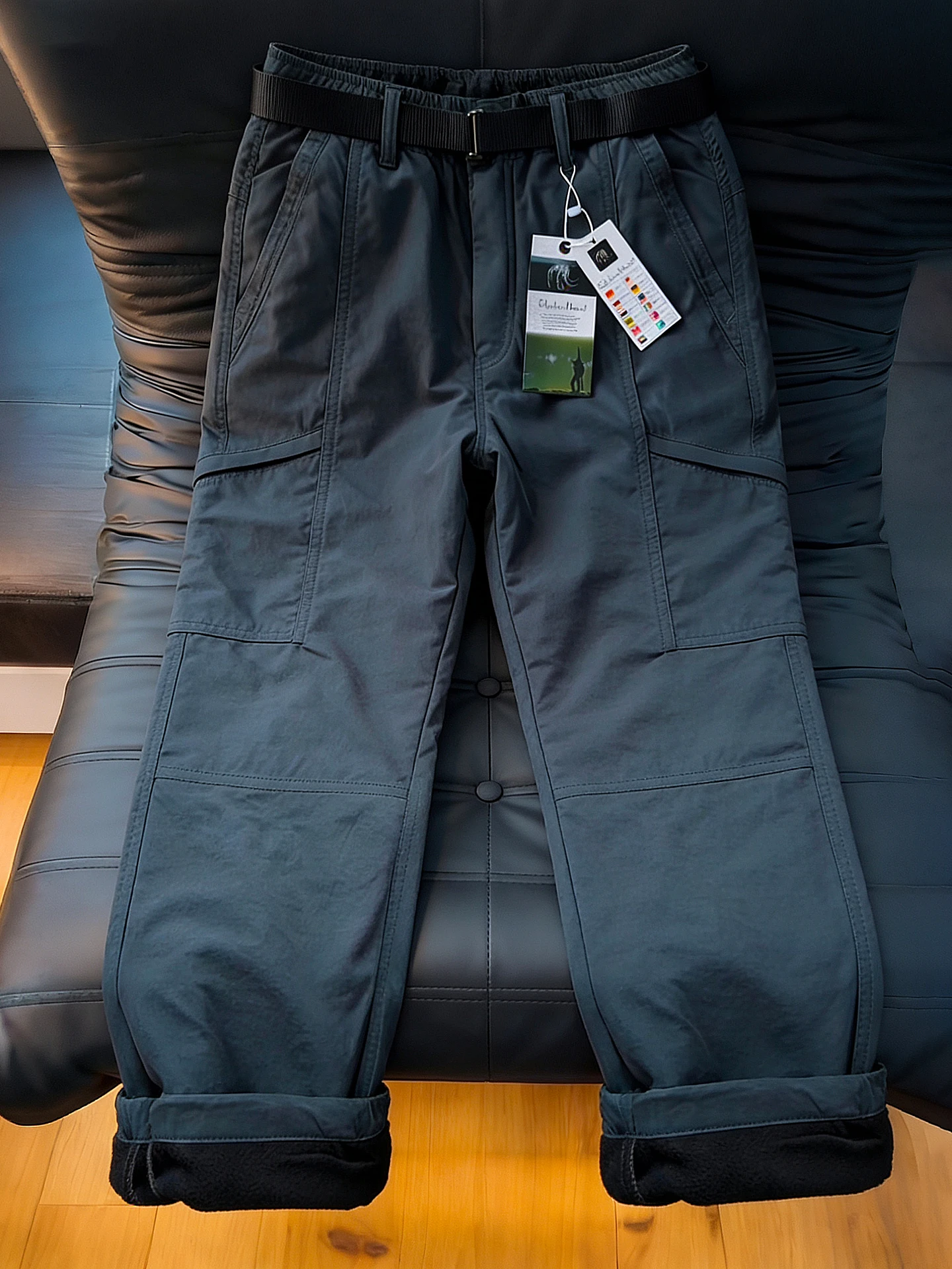 

Men's Winter Outdoor Thermal Fce Lined Ski Pants Tee-Proof Soft ell Workwear Trousers Cold Resistant Snowboarding Pants