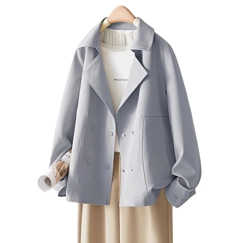 

Короткий плащ с подкладкой, женская новая куртка, весна-осень 2024, свободная повседневная верхняя одежда, ветровка «Джокер», женская верхняя одежда, топы