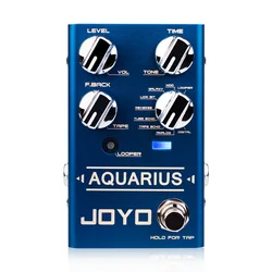 JOYO R-07 AQUARIUS Delay Looper Guitar Effect Pedal Looper Function 8 Digital Delay Effect Pedal with 5 Minutes Recording Time