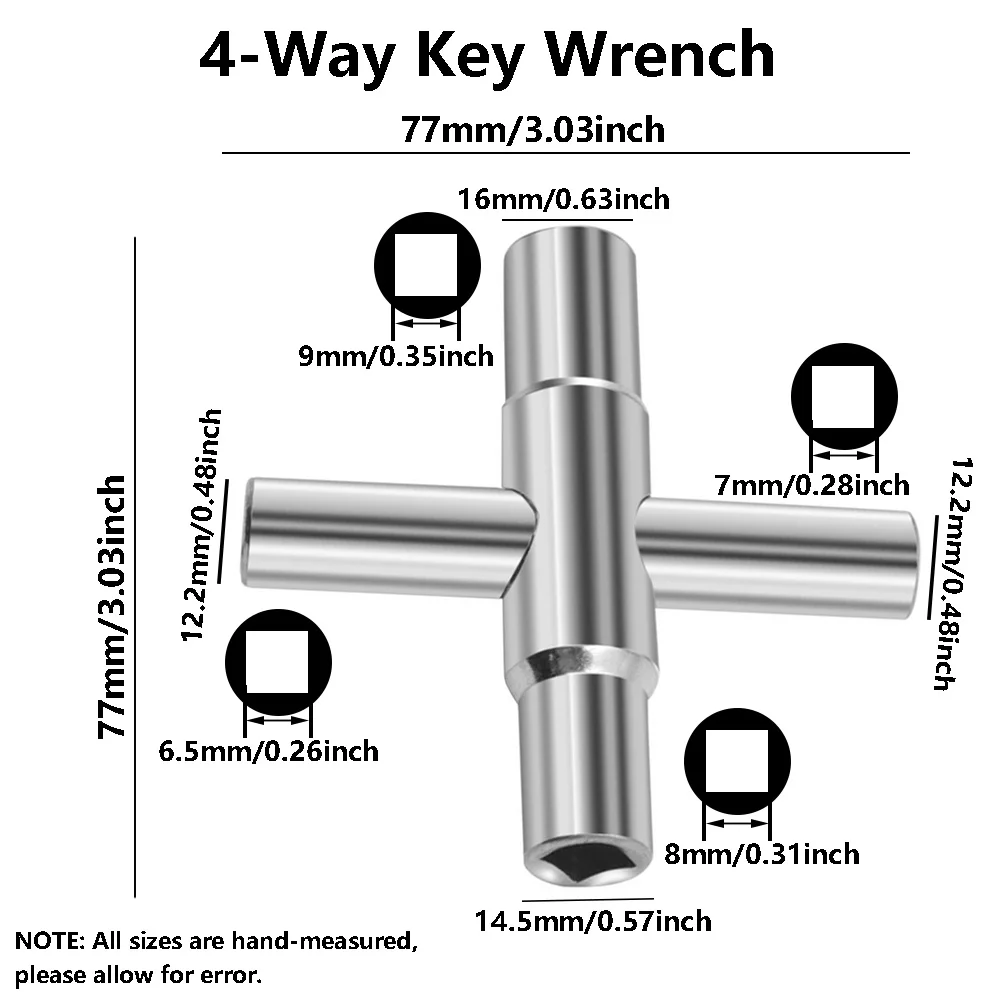 4-in-1 Multifunctional Wrench Key 4 Ways Universal Internal Faucet Key Wrench For Gas Electric Meter Cabinets Hand Repair Tools