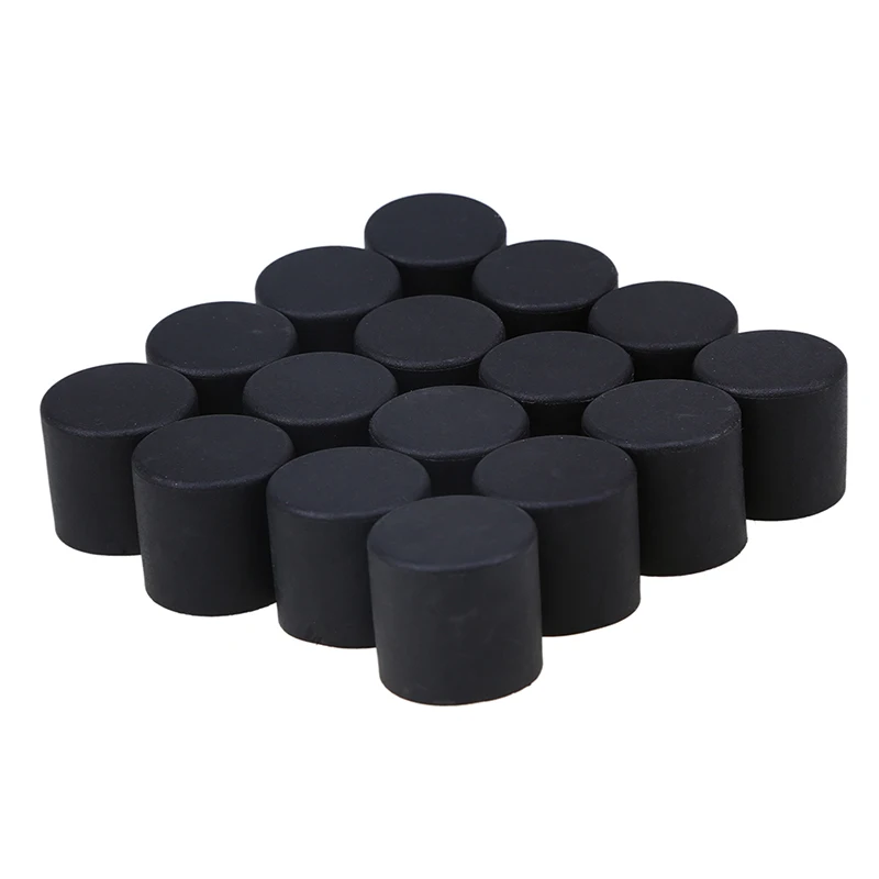 4pcs Plastic Furniture Chair Leg Tips Caps PVC Feet Floor Protector Pads Round Bottom Furniture Table Covers Black 16/19/22/25mm