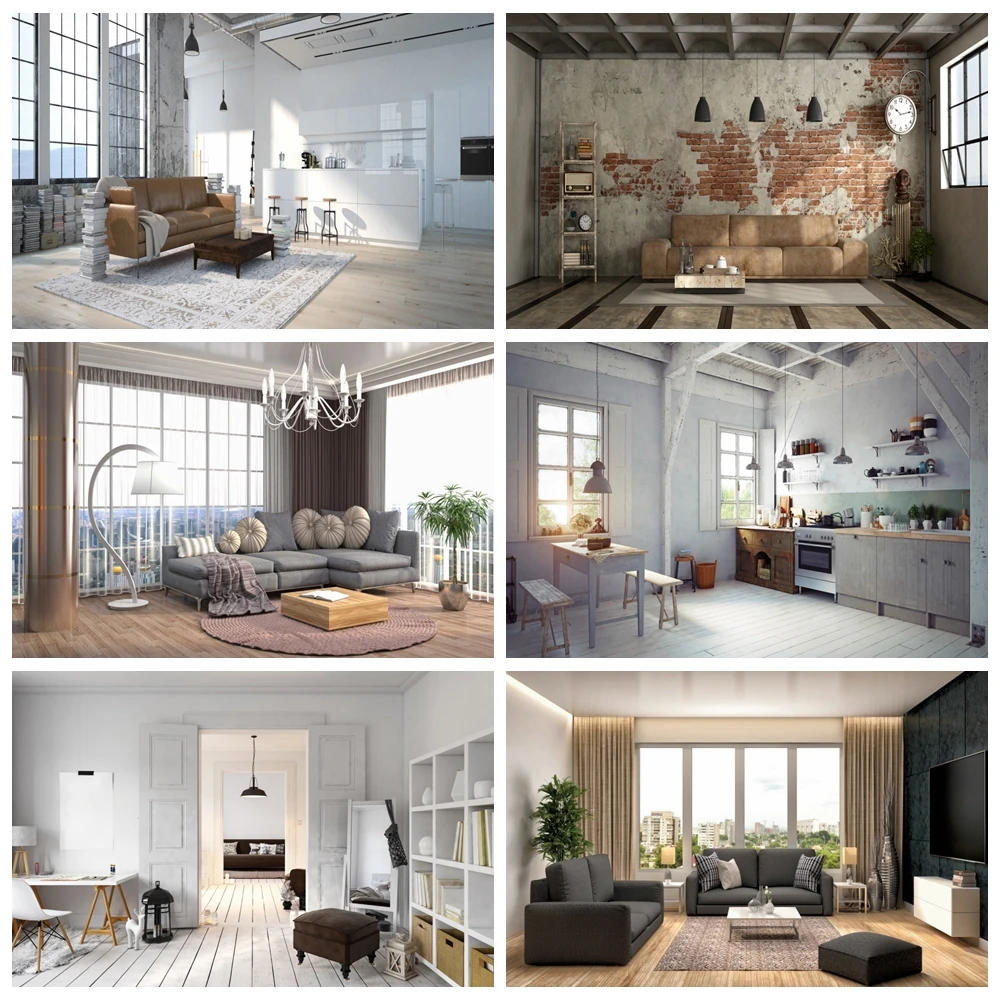 

Interior Photography Backdrop Kitchen Restaurant Living Room Bedroom Scene Home Decor Photographic Background Photo Studio Props