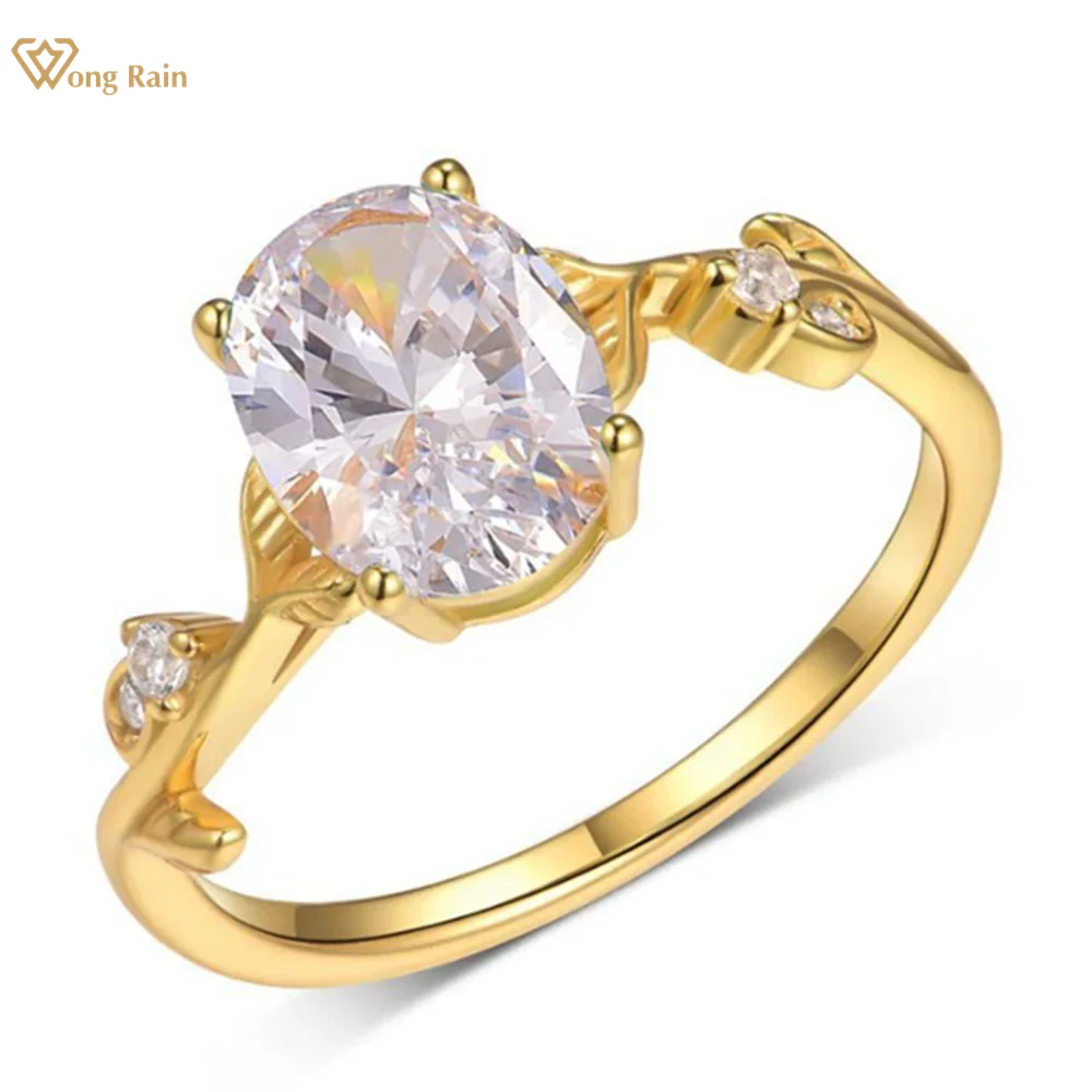 

Wong Rain Solid 925 Sterling Silver 3EX VVS1 D Color Oval Cut 2 CT Real Moissanite Diamonds Gems Engagement Rings Fine Jewelry