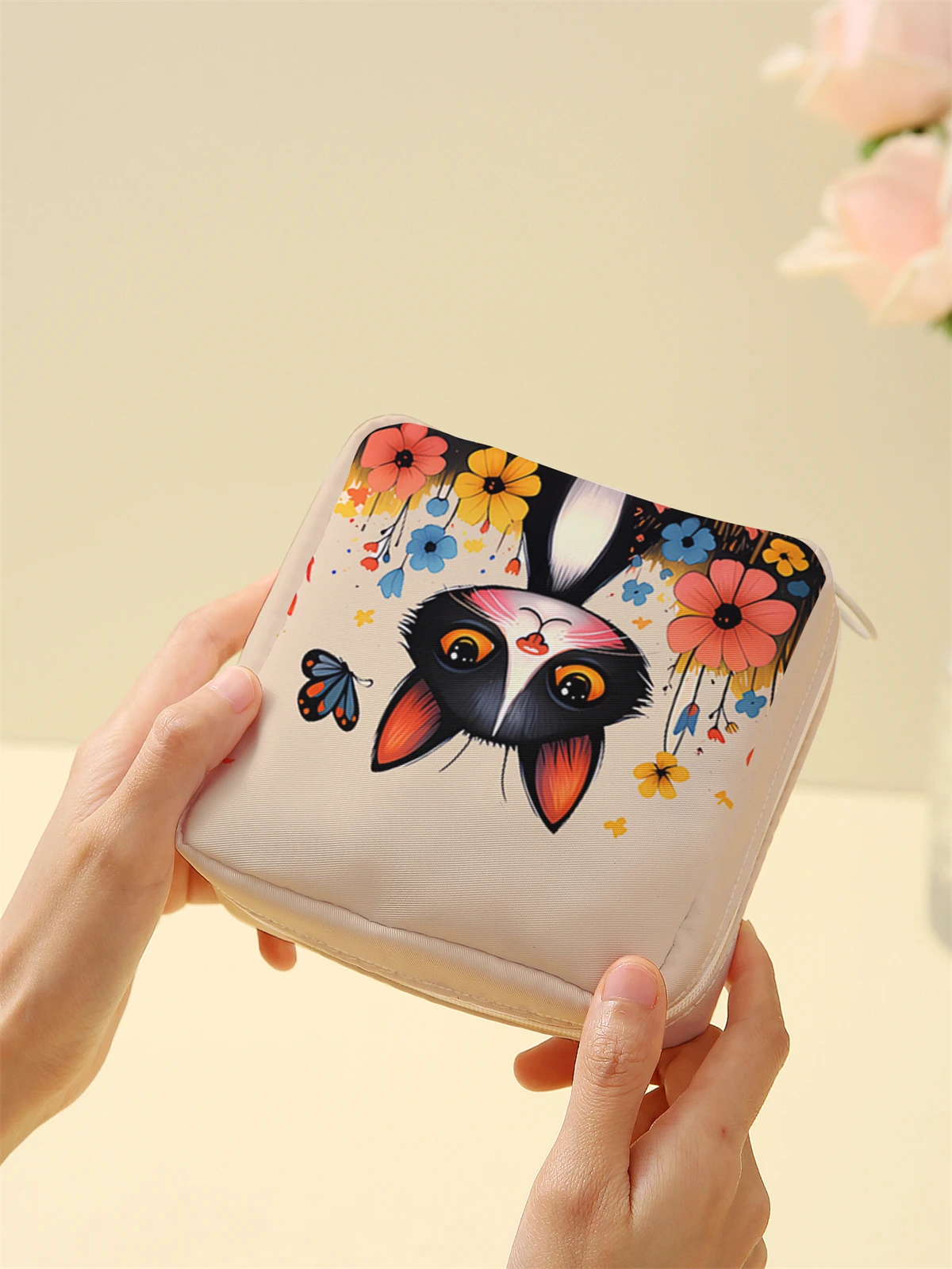 

Сумка для хранения гигиенических салфеток с милым котом, легкая женская сумка для салфеток, сумка для гигиенических салфеток