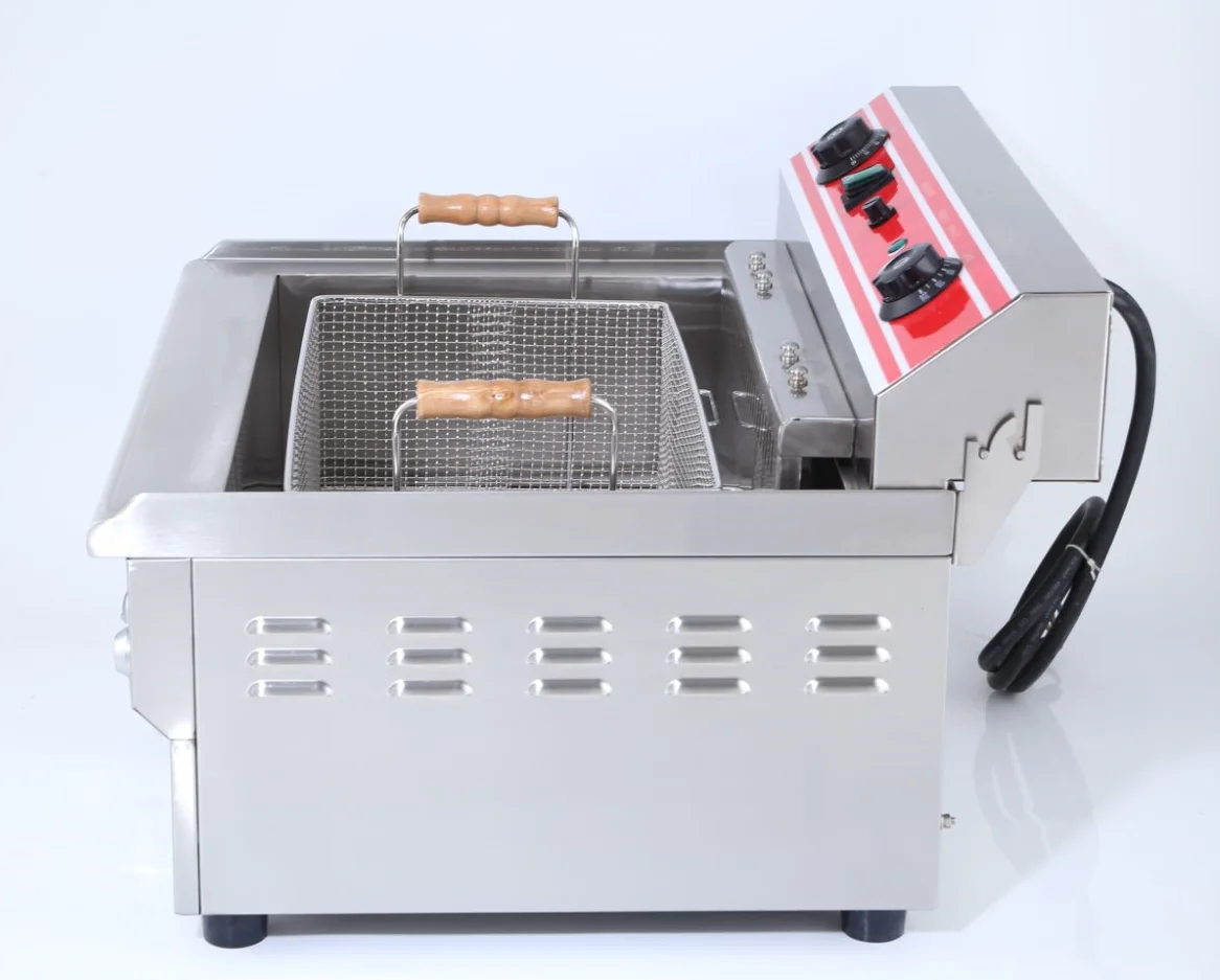 30L Commercial Electric Fryer Potato Tower Machine French Fries Fritters Deep Fryer Frying Machine with Oil Drain Faucet