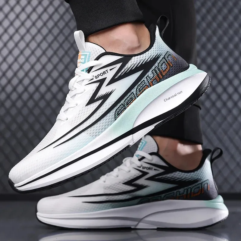 

Ultra-Light Carbon Version Sports Shoes Breathable Mesh Men's Running Shoes Shock Absorption Spring Autumn Season Casual Sports