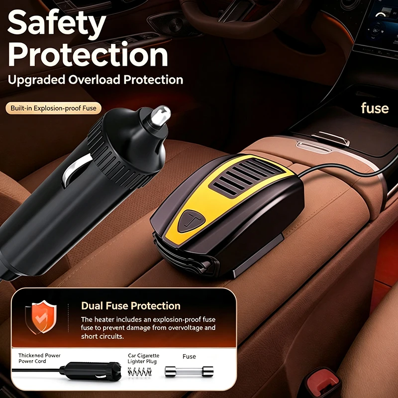 New 360° Rotatable Car Heater Portable Multifunctional Windshield Defogger Hot And Cold Air Heating Cooling Defroster Fan