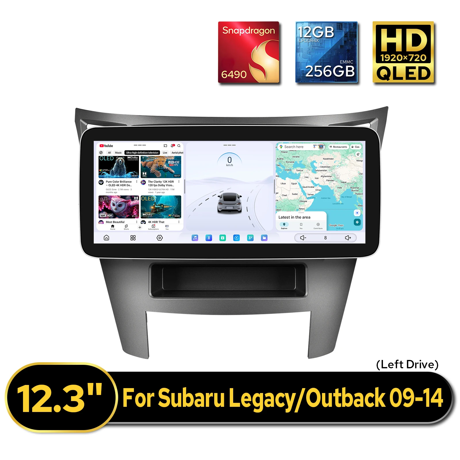 【Left Hand Drive】Car Multimedia Player Head Unit for Subaru Legacy Outback 2009-2014 Keep Factory Camera/Harman Kardon Amp