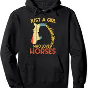 Polarshe Customized Just A Girl Who Loves Horses Cute And Love Animal Unisex Hooded Sweatshirt Funny Horse Racing Gift