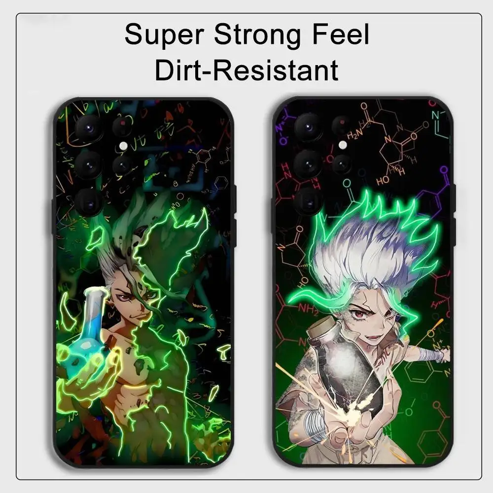 D-DR STONE Anime Cool Phone Case For Phone S Series S20 S21 S22 S23 S24 FE Plus Ultra TPU Soft To Skin-friendly Cover