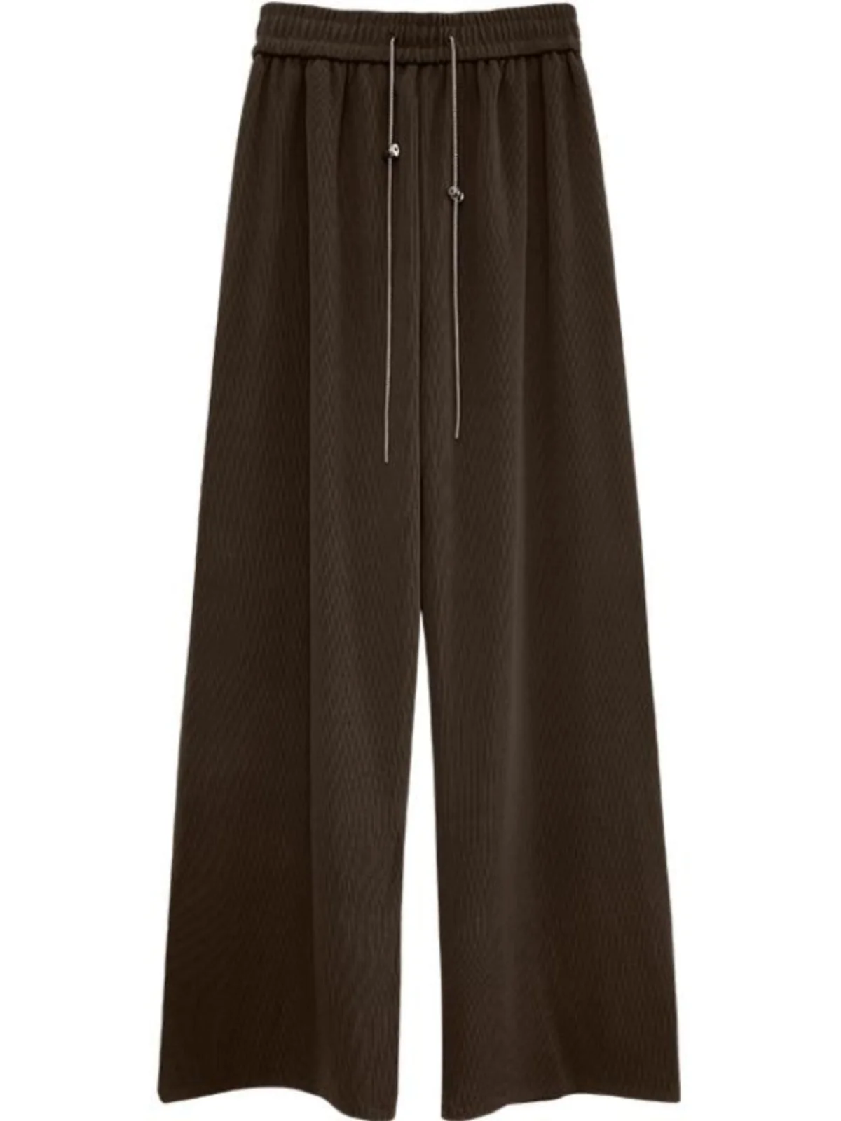 Otoño 2025, pantalones holgados drapeados de pierna recta y pierna ancha para mujer, pantalones largos informales de cintura alta, pantalones coreanos Sle Commute Faion