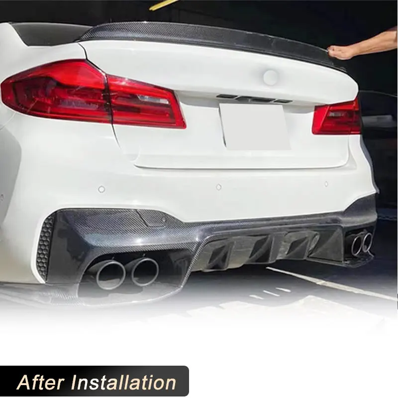 أجنحة سبويلر صندوق السيارة الخلفي لسيارات BMW 5 Series G30 F90 M5 سيدان 4-Door 2017-2022 سبويلر خلفي للسباق جناح التمهيد من ألياف الكربون