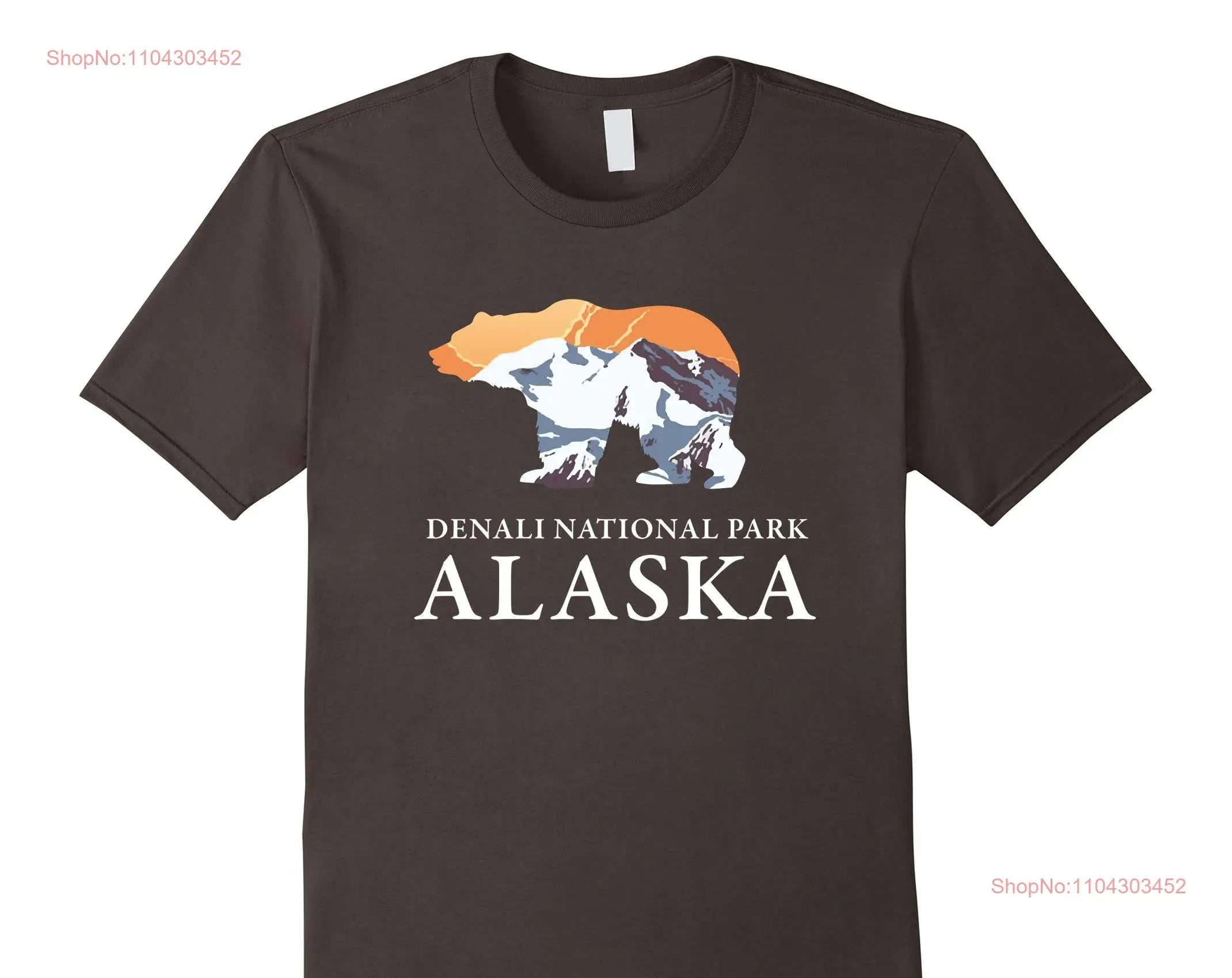 Alaska T Shirt Top Denali National Park  long or short sleeves