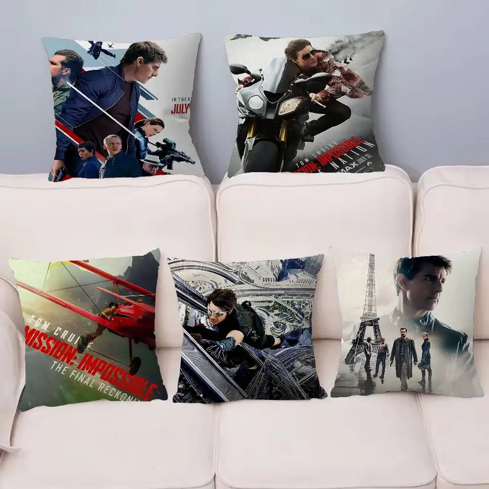 Movie Mission Impossible Pillow Covers Cartoon Sofa Decorative Home Double-sided Printing Short Plush Cute Cushion Cover