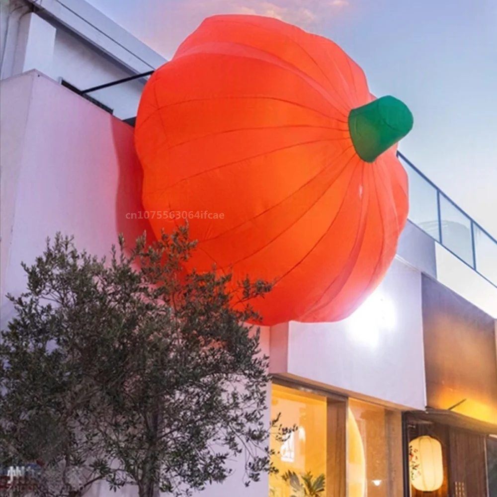 2.4 متر/8FT هالوين المطاطية كبيرة القرع ساحة نموذج المدمج في أضواء LED في الهواء الطلق لحديقة الحديقة عطلة موضوع الزخرفية الدعائم