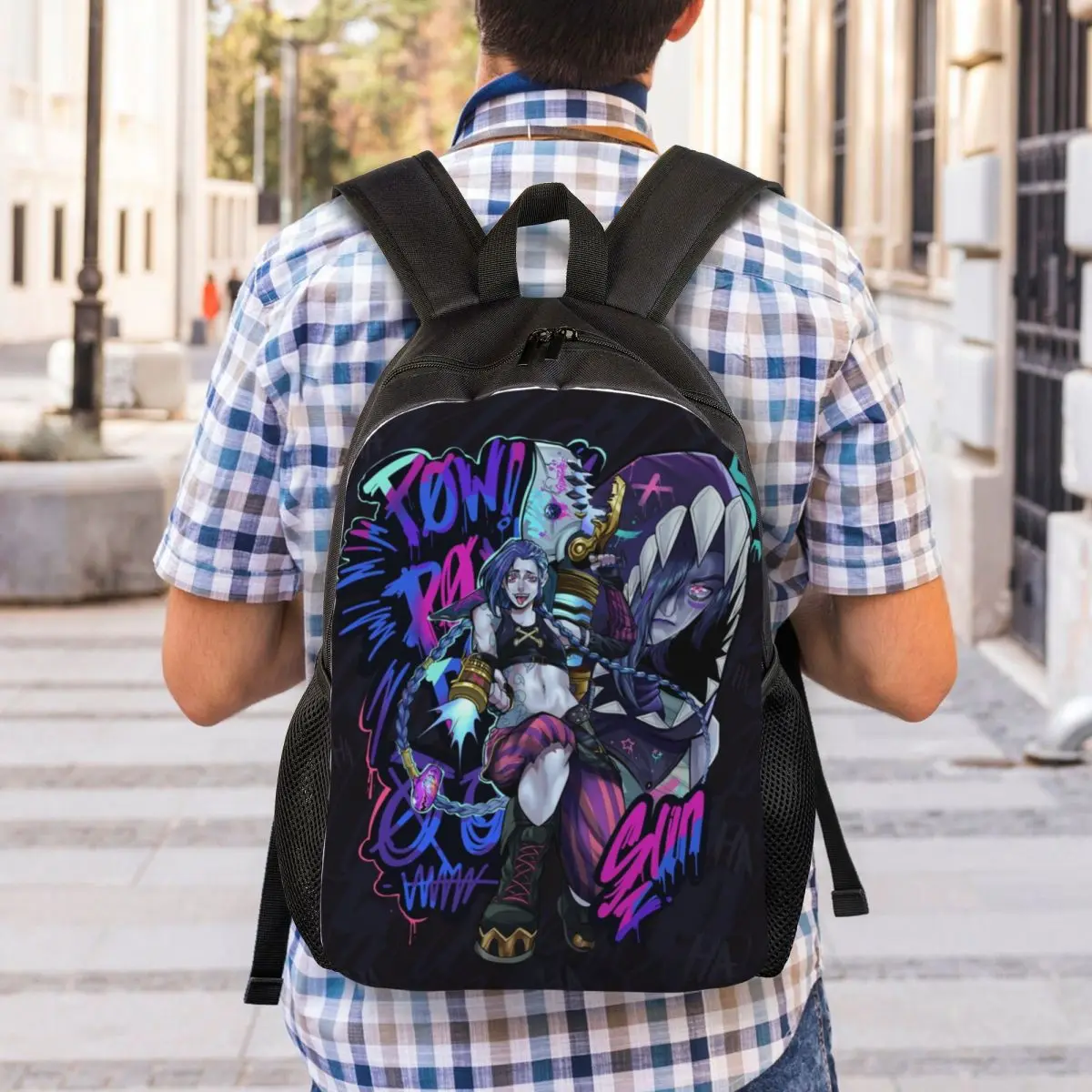 Mochilas personalizadas Jinxes Monkey Arcane para mujeres, hombres, universitarios, estudiantes, mochila para portátiles de 15 pulgadas