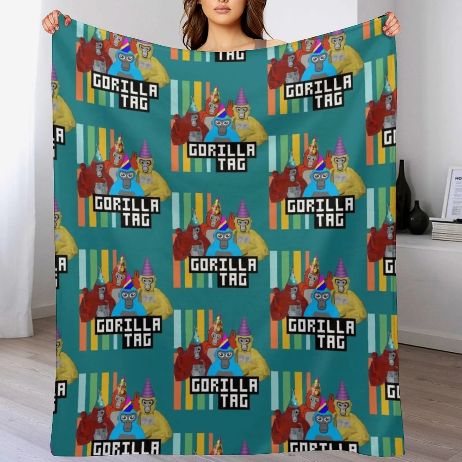 

Gorilla Tag Party Time 5 Throw Blanket Warm Accent Blanket for Living Room Decoration