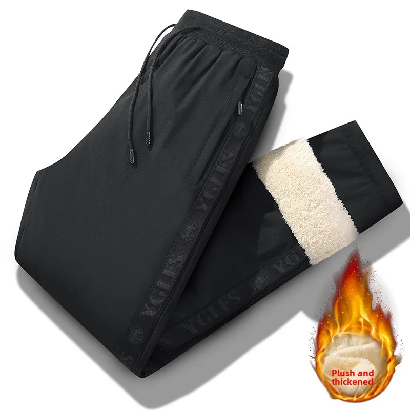 Plus Size 7XL Joggers Winter Lamb Wool Pants Men Plush Thick Fleece  Waterproof  Plush Large Size New Cotton Pants