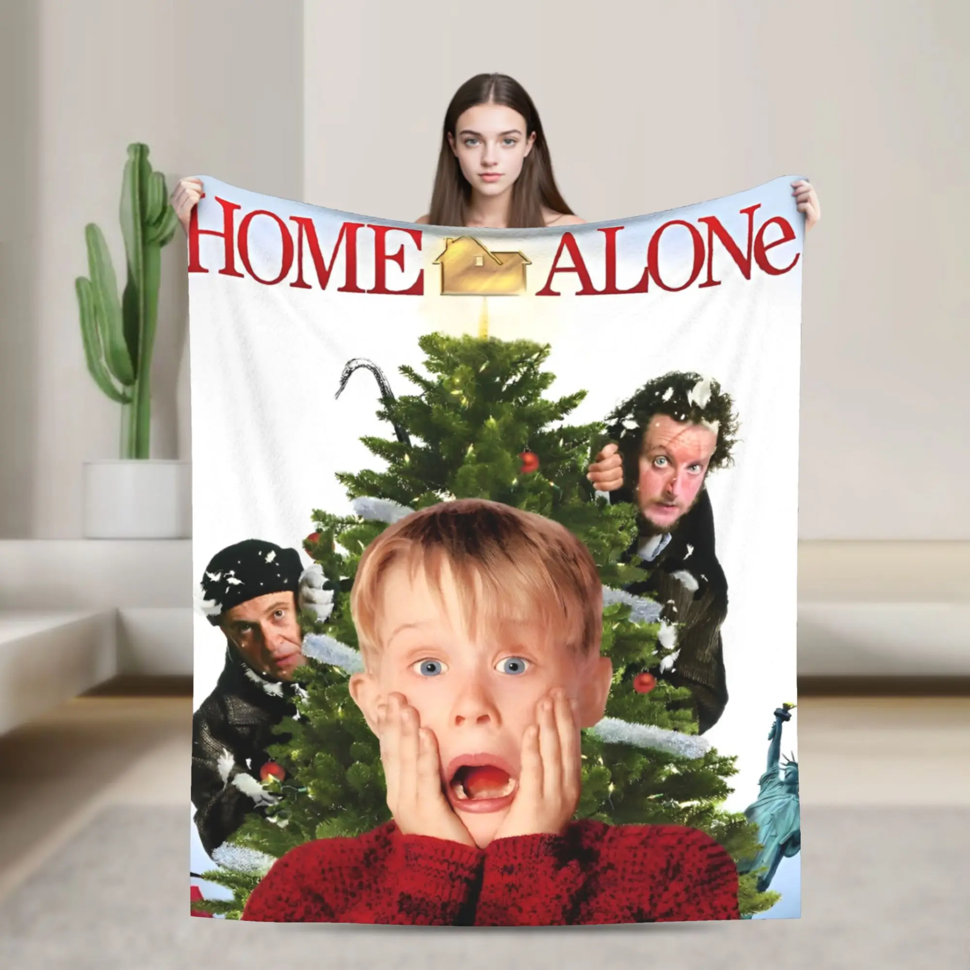 

Comedy Film Home Alone Blanket Fuzzy Funny Breathable Throw Blanket for Bed Sofa Decoration