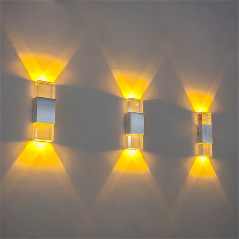 Led الاكريليك + الألومنيوم 2 واط الجدار مصباح Epistar رقاقة مع سائق Led للمنزل/KTV/بار ضوء داخلي CE شحن مجاني