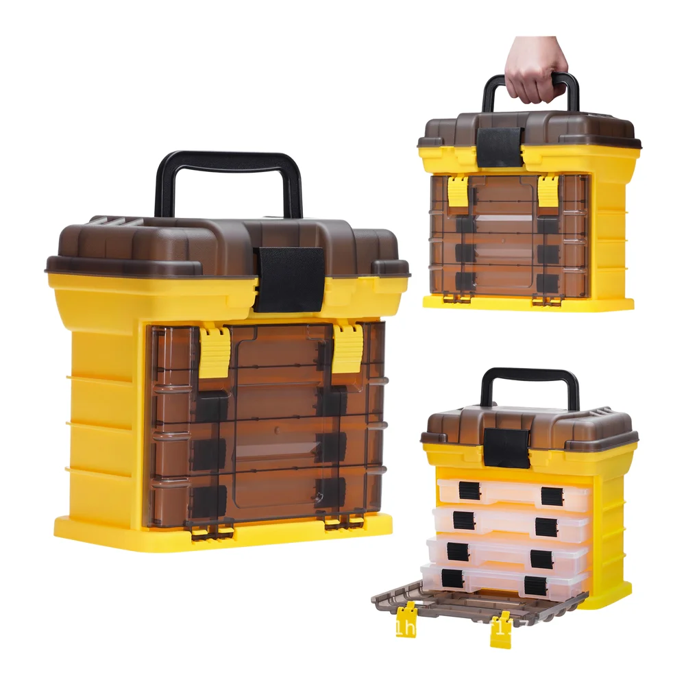 

Ящик для хранения рыболовных снастей, устойчивый к соленой воде, многослойный органайзер с выдвижными ящиками для рыболовных принадлежностей