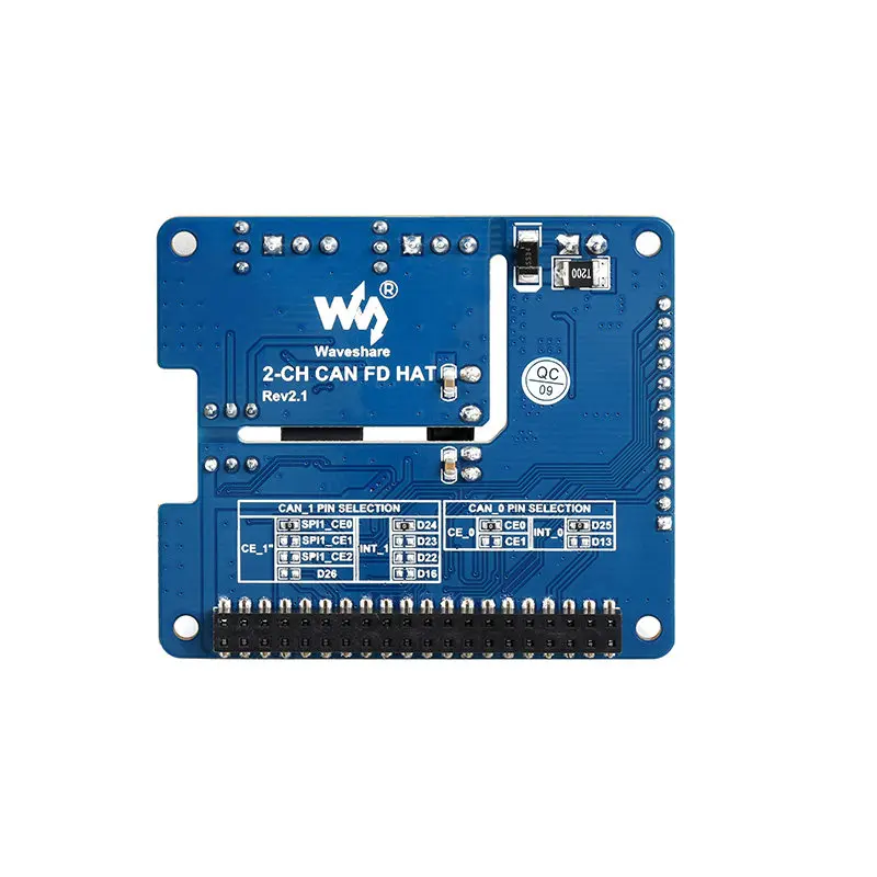 Dual-channel CAN bus expansion board for Raspberry Pi, supports CAN FD, isolated design, SPI interface