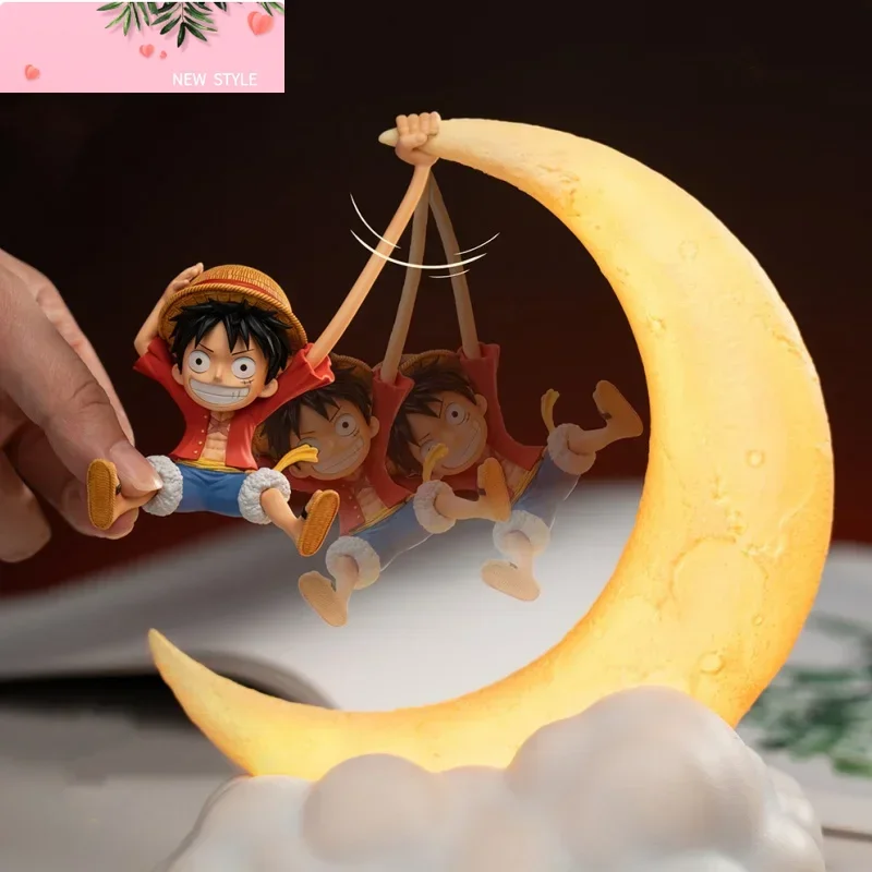 

One Piece Luffy Night Light Anime Peripheral Desktop Decoration Magnetic Control Moon Lamp Children Funny Holiday Gifts