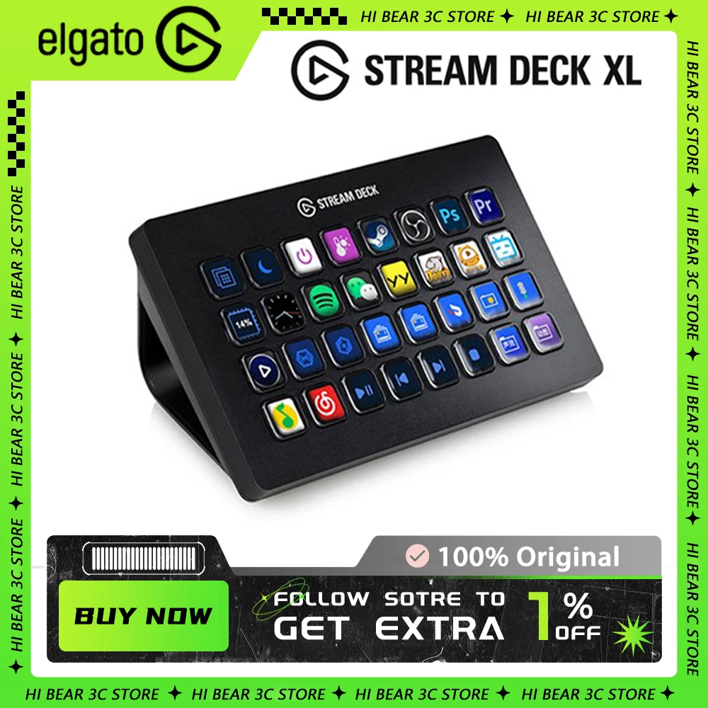 

Elgato Stream Deck XL Multifunctional Console Panel 32 Keys Desktop Assistant Mini Keyboard Designer Live-streaming PS Pc Gamer