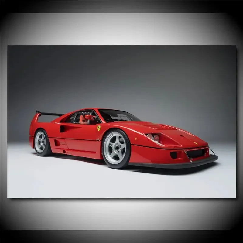 لوحات للديكور المنزلي Ferraris F40 سيارة رياضية حمراء سيارة خارقة صورة قماش الملصقات جدار يطبع غرفة المعيشة الفنية غير المؤطرة