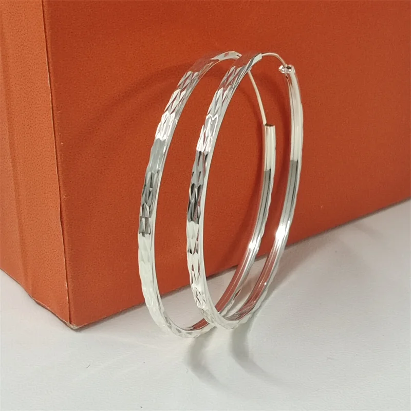 Senlissi – Modische creolen mit 18 Karat vergoldet für Damen, 925er-Sterlingsilber, 2,5 mm Ohrring, C Diegoь K® Servies, einfacher Schmuck, Geschenke – Detail 6