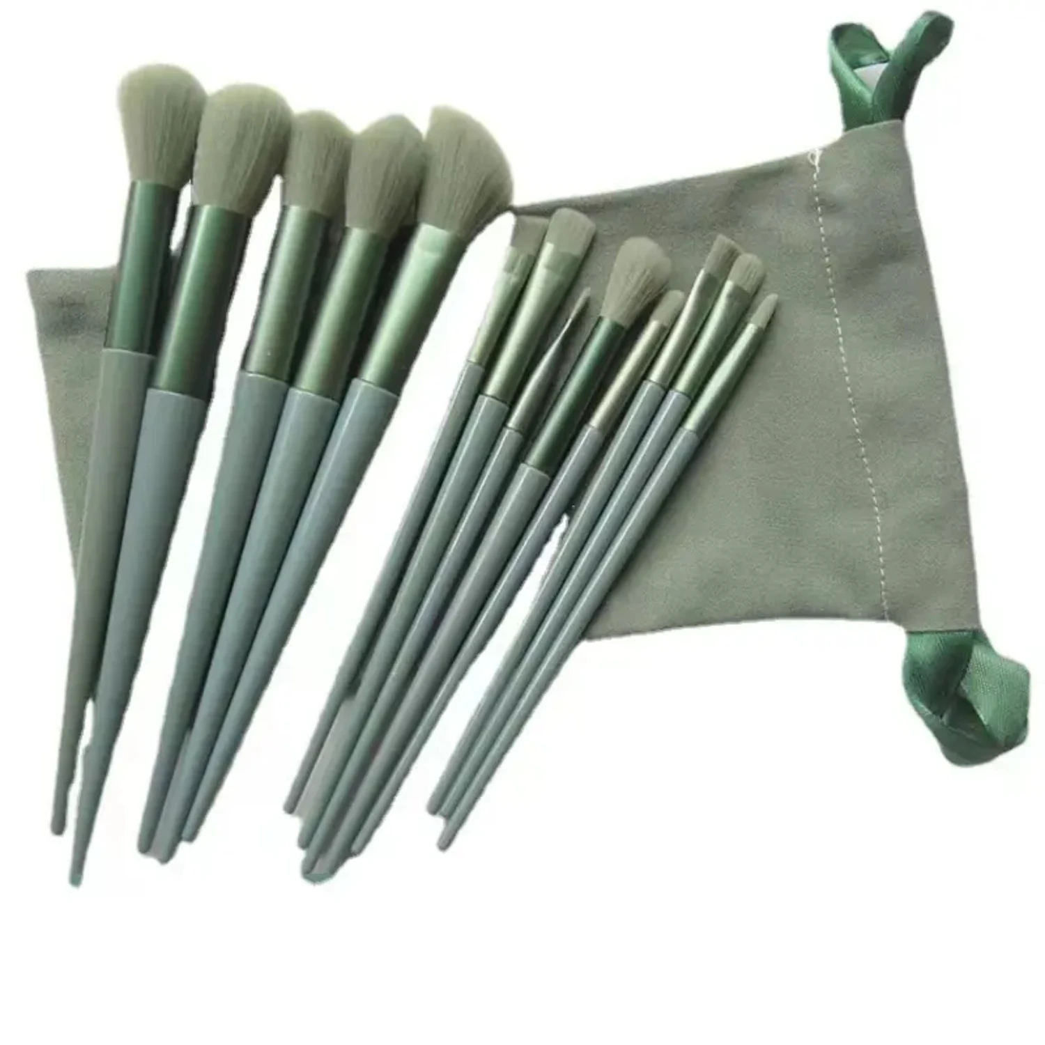 メイクブラシセット、布バッグ、ビューティーキット、ブラシ13本、アイシャドウ、化粧品バッグ付き。