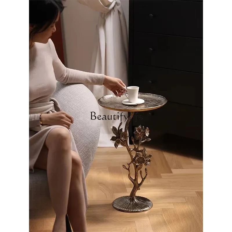 

LJY*high-end feeling, living room home furniture, metal high-end small side table next to the sofa