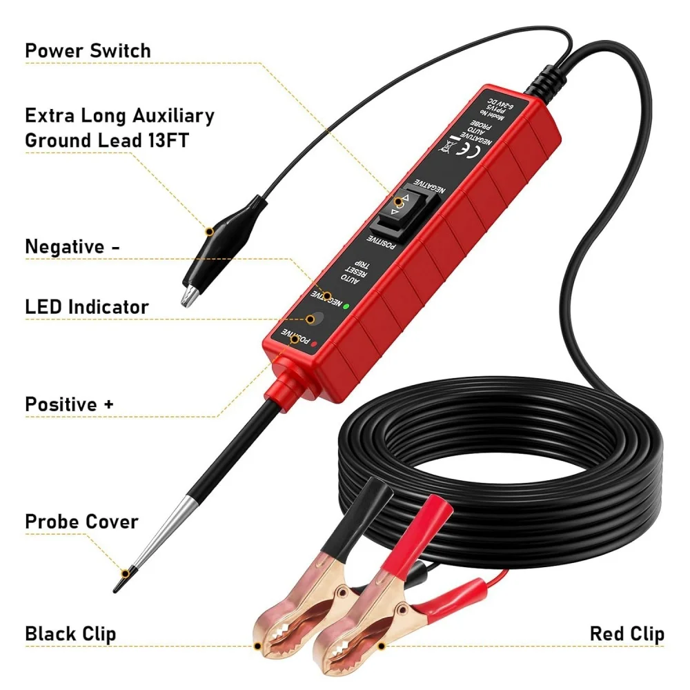 High-Performance Multifunctional Automotive Circuit Tester and Drive Detector—Digital Display, Adjustable Resistance, Ergonomic