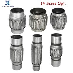 X Autohaux 51mm 58mm 65mm 76mm Stainless Steel Car Muffler Exhaust Flexible Pipe Tubing Universal Exhaust Joint Universal Parts